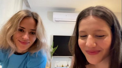 2 slutty girlfriends share older man’s big fat cock (Part 1)