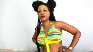 Cute Afro Babe Expertly Guzzling The Big Dick Agent