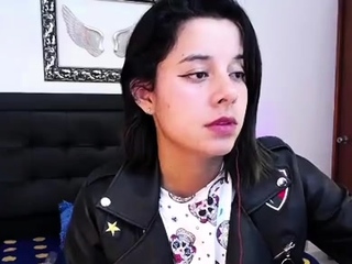 Cute amateur brunette naughty in solo jerking show on camera